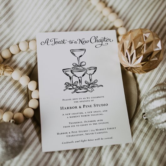 Invitation Toast to a New Chapter | Elegant Business Opening