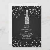 Invitation Toasts de Champagne Diamants Nouvel An Moderne (Dos)