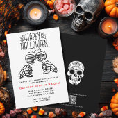 Invitation Toasts de squelette Vin Simple Amusement Halloween