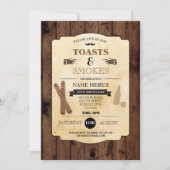 Invitation Toasts & Smokes Bois fête d'anniversaire 50e Invit (Devant)