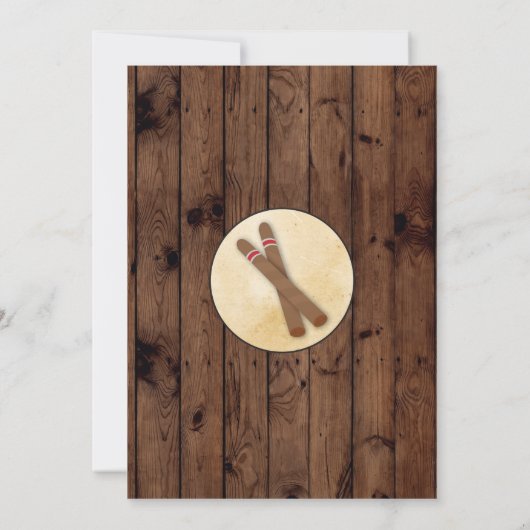 Invitation Toasts & Smokes Bois fête d'anniversaire 50e Invit (Dos)