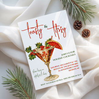 Invitation Toasty & Tipsy, Martini, Cocktail de fête