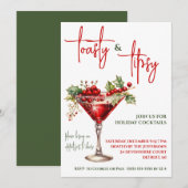 Invitation Toasty & Tipsy, Martini, Cocktail de vacances (Devant / Derrière)