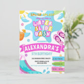 Invitation toboggan aquatique Slide Park Splash Girl Annivers (Debout devant)