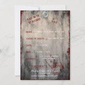 Invitation Toe Tag Halloween Party (Devant)