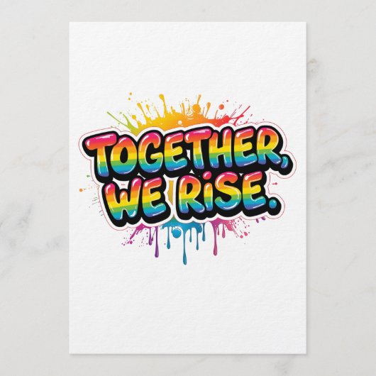 Invitation Together We Rise Rainbow Quote Design (Devant)