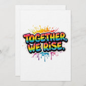 Invitation Together We Rise Rainbow Quote Design (Devant / Derrière)