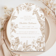 Toile Beige neutre genre Safari Baby shower Arch