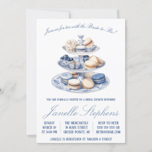 Invitation Toile bleue Chine Victorian Tea Party Fête des mar