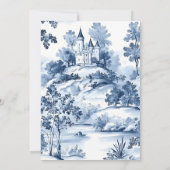 Invitation Toile Bleue De Jouy Baby shower français (Dos)