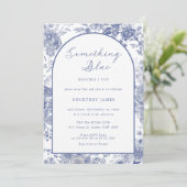 Invitation Toile bleue Fête des mariées bleu français (Debout devant)