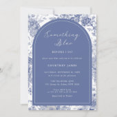 Invitation Toile bleue Fête des mariées bleu français (Devant)