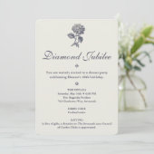 Invitation Toile Botanique Hydrangea Chardon de Mer 60e Anniv (Debout devant)