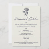 Invitation Toile Botanique Hydrangea Chardon de Mer 60e Anniv (Devant)