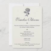 Invitation Toile Botanique Hydrangea Chardon de Mer 80e Anniv (Devant)