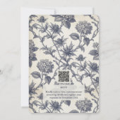 Invitation Toile Botanique Hydrangea Chardon de Mer Diplôme (Dos)