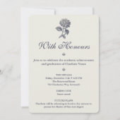 Invitation Toile Botanique Hydrangea Chardon de Mer Diplôme (Devant)