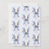 Invitation Toile Bow Floral Pearl & Prosecco Fête des mariées (Dos)