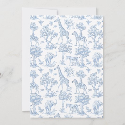 Invitation Toile Boy Baptism Safari Chinoiserie (Dos)