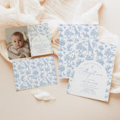 Invitation Toile Boy Baptism Safari Chinoiserie