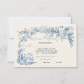 Invitation Toile Château Floral Mariage RSVP (Devant)