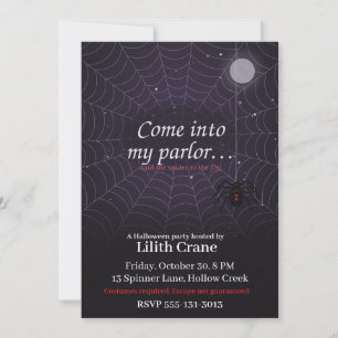 Invitation Toile d'araignée de veuve noire Fête effrayante d'