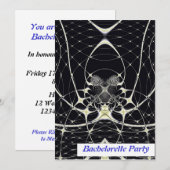 Invitation Toile d'araignée dorée d'art abstrait (Devant / Derrière)