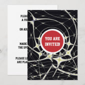 Invitation Toile d'araignée dorée d'art abstrait (Devant / Derrière)
