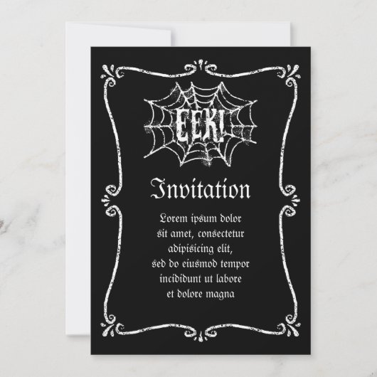 Invitation Toile d'araignée EEK (Devant)