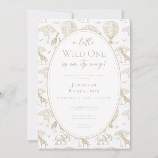 Invitation Toile de Baby shower classique Little Wild (Devant)