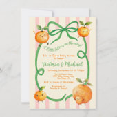 Invitation Toile de Baby shower orange Little Cutie (Devant)