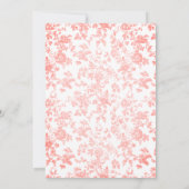 Invitation Toile de Bow rose de Jouy Baby shower floral (Dos)