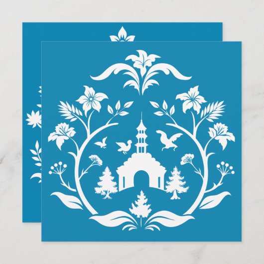 Invitation Toile de Jouy (Devant / Derrière)