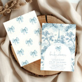 Invitation Toile de Jouy Baby shower à thème français