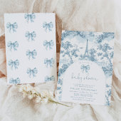 Invitation Toile de Jouy Baby shower à thème français