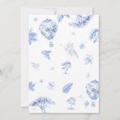 Invitation Toile De Jouy Baby shower Safari Animaux (Dos)