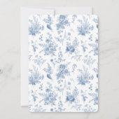 Invitation Toile de Jouy bleue bébé florale sprinkle (Dos)