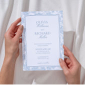 Invitation Toile de Jouy Blue Wedding Invitation,