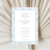 Invitation Toile de Jouy Blue Wedding Invitation,