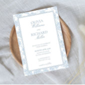 Invitation Toile de Jouy Blue Wedding Invitation,