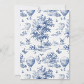 Invitation Toile De Jouy Nœud Mariage Dusty Blue (Dos)