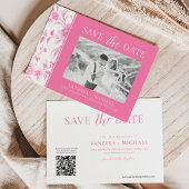 Invitation Toile de Jouy Rose Blanc Floral