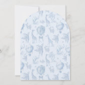 Invitation Toile de Jouy Safari Arch Bow Baby Boy Shoy (Dos)