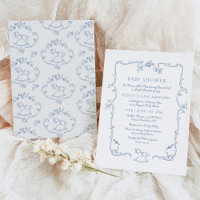 Toile de Jouy vintage Baby shower à cadre de jouet