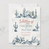 Invitation Toile de jouy Western Cowboy Mariage (Devant)