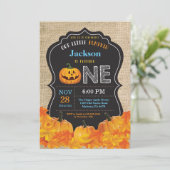 Invitation Toile de jute de bleu d'anniversaire de garçon de (Debout devant)