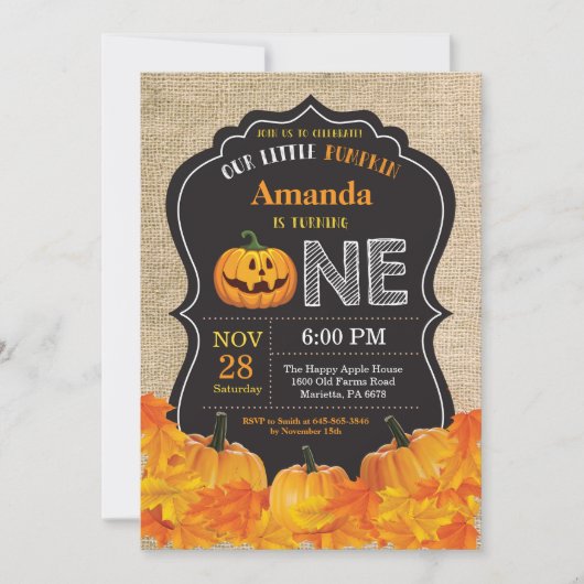 Invitation Toile de jute d'invitation d'anniversaire de (Devant)