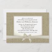 Invitation Toile de jute et ruban 50e anniversaire avec photo (Dos)