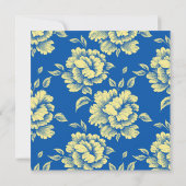 Invitation Toile de pivoine bleu et jaune - Décor champêtre f (Dos)