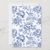 Invitation Toile de Porcelaine Bleue Fête des mariées Florale (Dos)